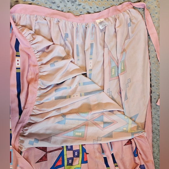 Lauren Good Day Native American Designer Pink Maxi Skirt Ribbon Southwest Tribal - Picture 6 of 11